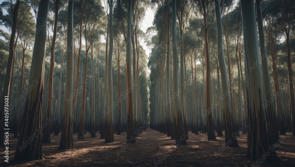 Naklejka premium Plantation of Eucalyptus Trees