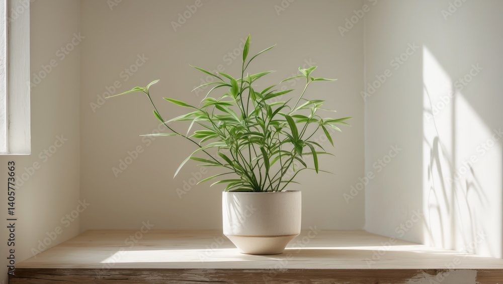 Potted plant. Simple backdrop. Potted plant. Simple backdrop.