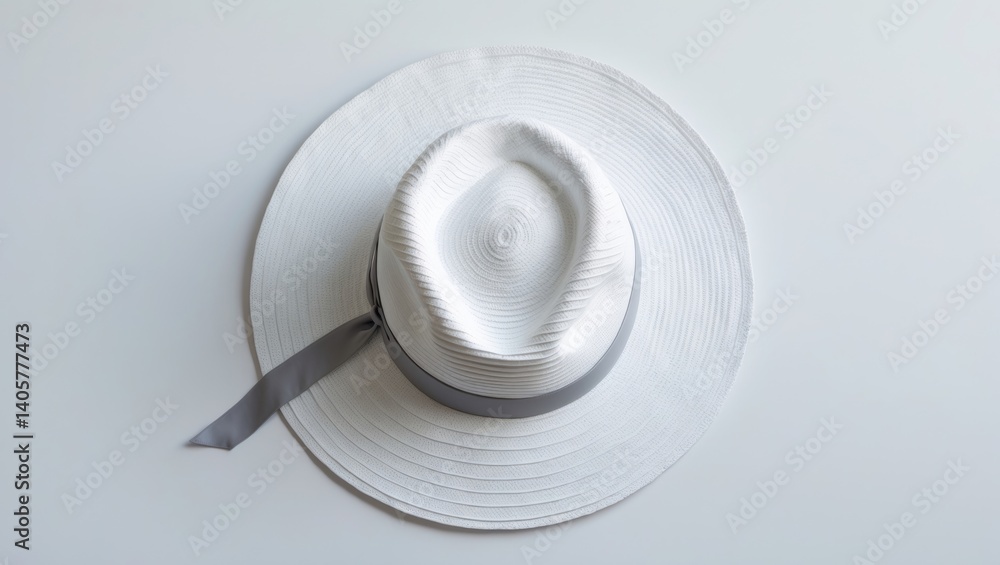 Isolates of white straw hat Isolates of white straw hat