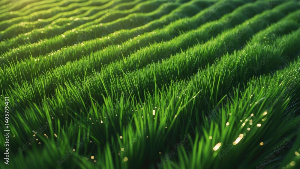 Fototapeta premium Textured pattern of green grass for background design