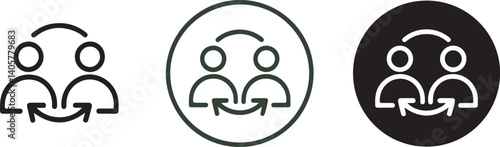  People Connection Icon Set - Social Interaction Symbol Collection