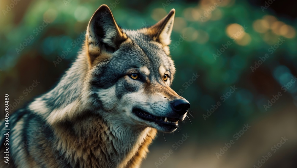 Obraz premium Wolf howling portrait.