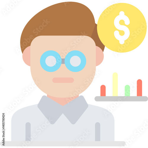 funny cartoon Founderscientist with flask