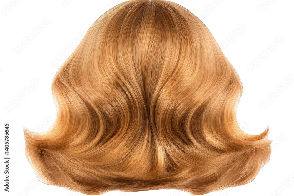 Realistic 3D Render Of Brown Wavy Hair With Transparent Background Realistic 3D Render Of Brown Wavy Hair With Transparent Background