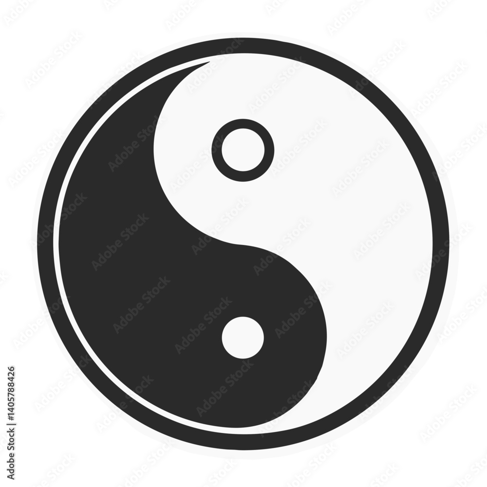 Yin Yang Symbol Icon Representing Balance in Contrast Yin Yang Symbol Icon Representing Balance in Contrast