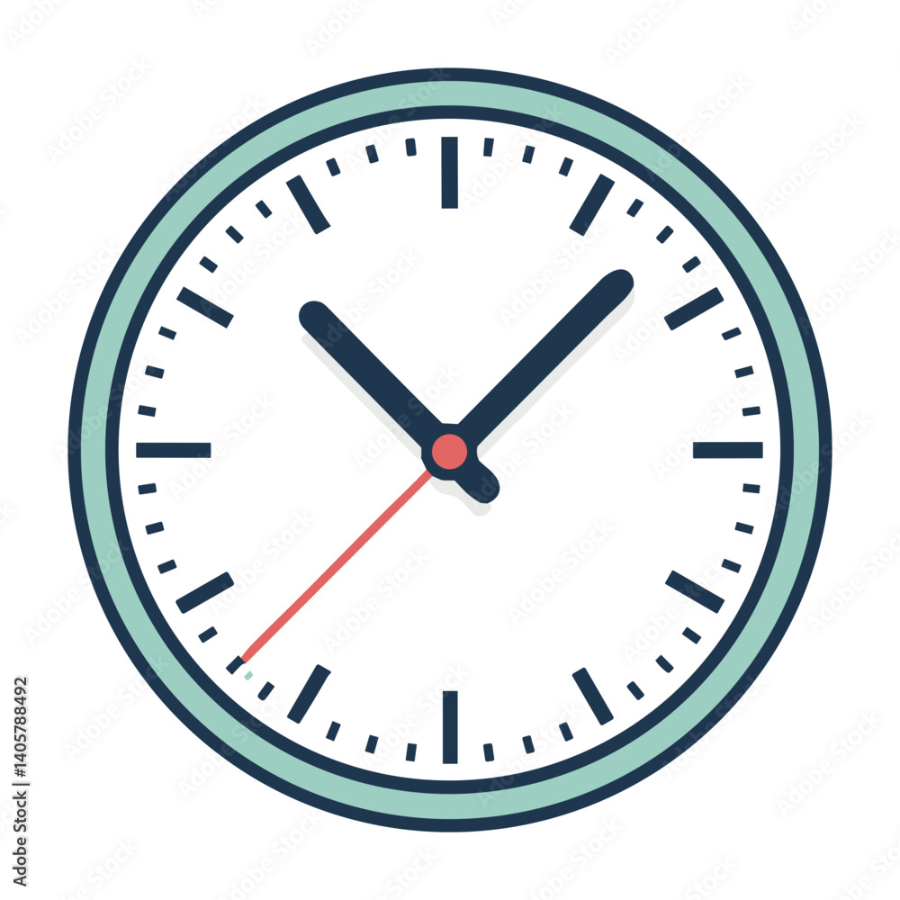 Simple Clock Icon with Minimalist Design in Flat Style Simple Clock Icon with Minimalist Design in Flat Style