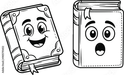 Cartoon Books Coloring Page