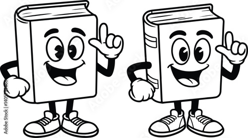 Cartoon Books Coloring Page