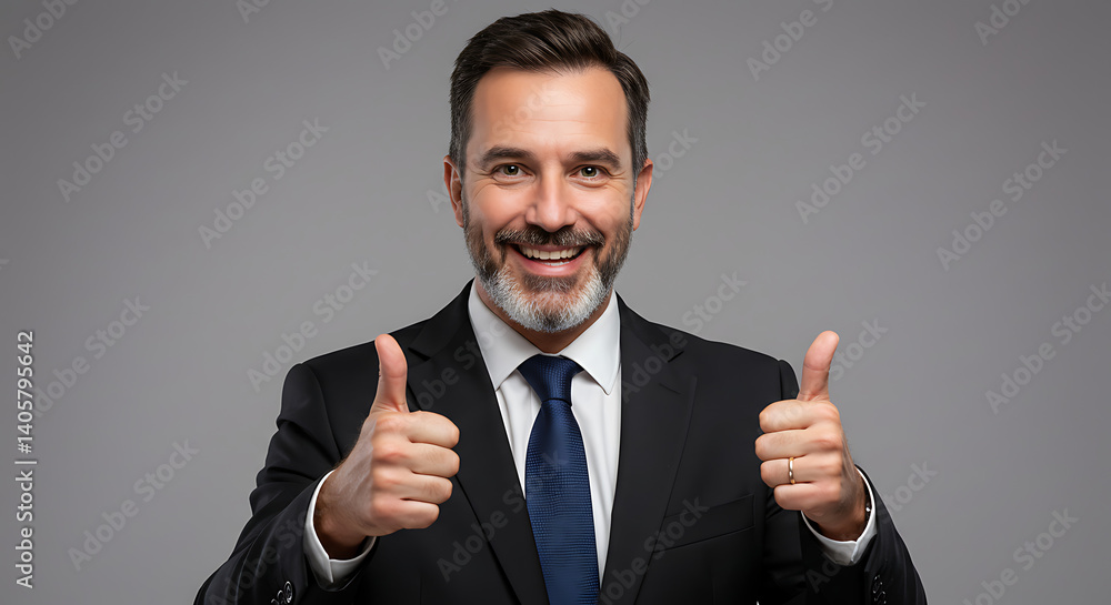 Confident Businessman, Success, Thumbs Up AI Generated Confident Businessman, Success, Thumbs Up AI Generated
