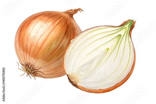 Wallpaper Mural Single Whole Onion with Papery Skin on a Plain Background.. Torontodigital.ca