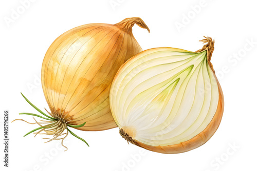 Wallpaper Mural Single Whole Onion with Papery Skin on a Plain Background.. Torontodigital.ca