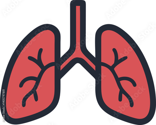 Human Lungs Internal Organ Vector Icon Design