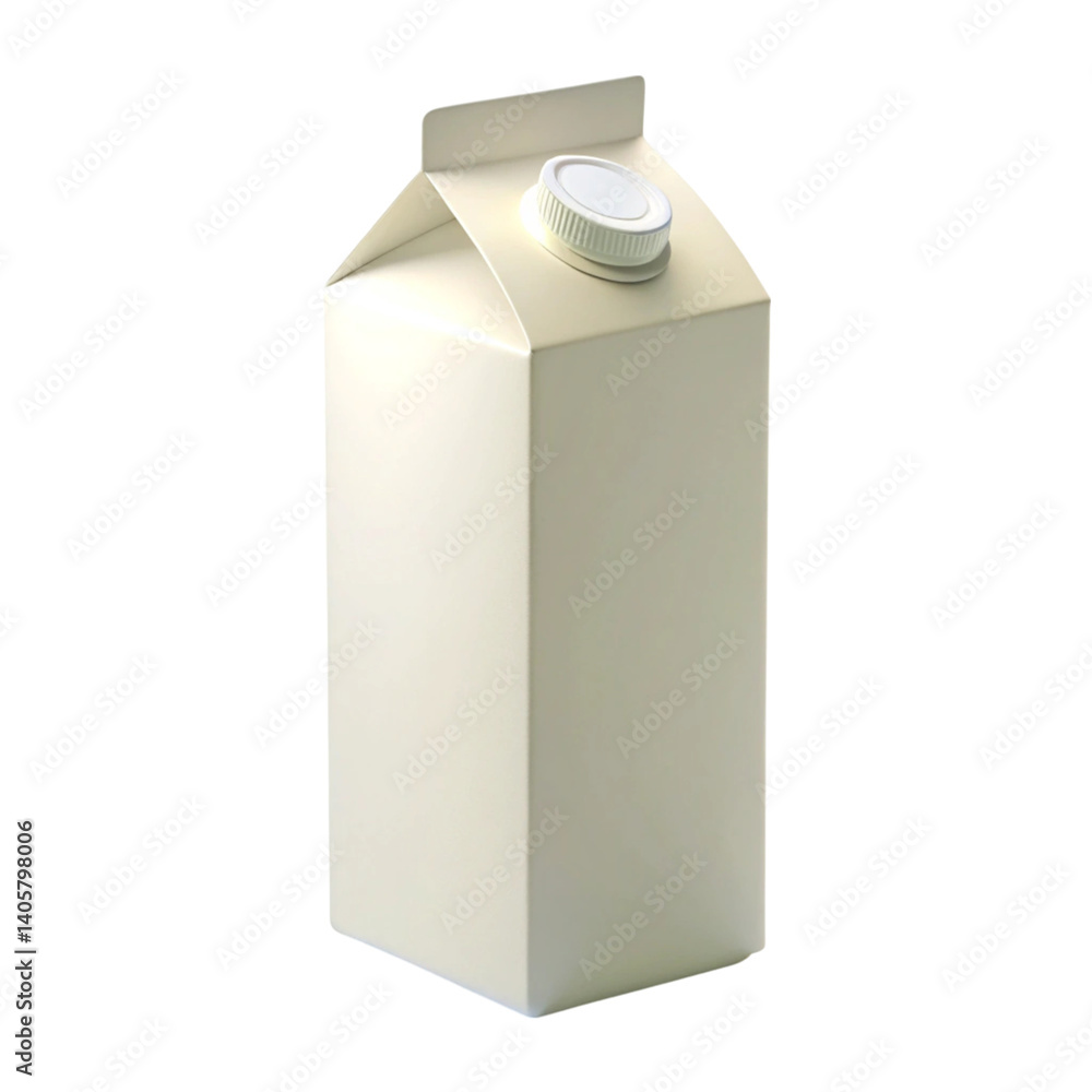 Blank milk carton with screw cap, isolated on Transparent Background, perfect for branding or packaging design concepts. Blank milk carton with screw cap, isolated on Transparent Background, perfect for branding or packaging design concepts.