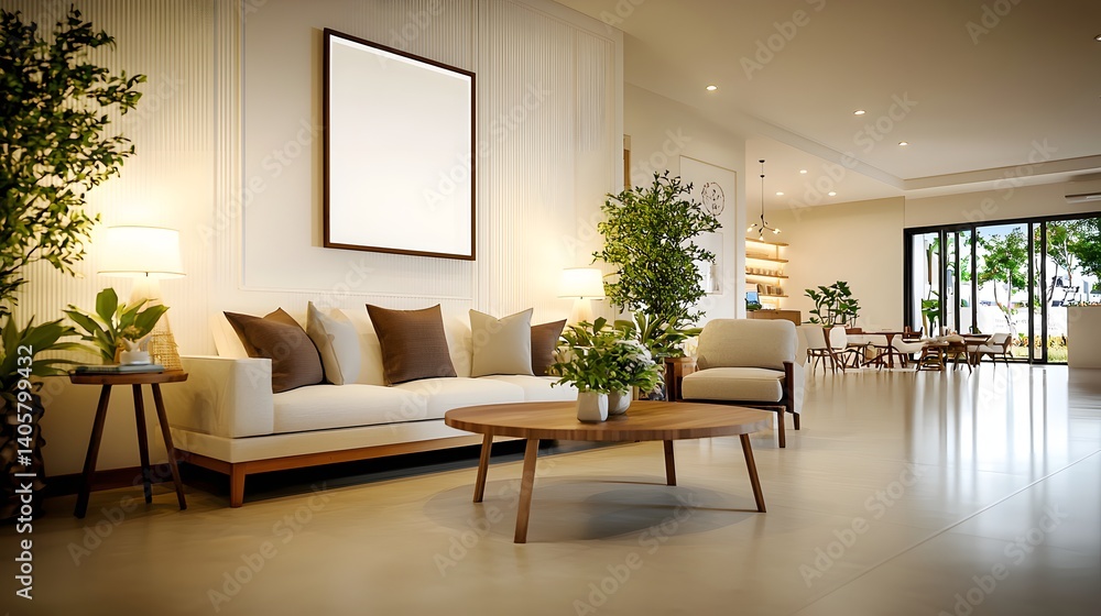 Bright and Modern Living Room with Comfortable Sofas and Stylish Interior Design Elements Bright and Modern Living Room with Comfortable Sofas and Stylish Interior Design Elements
