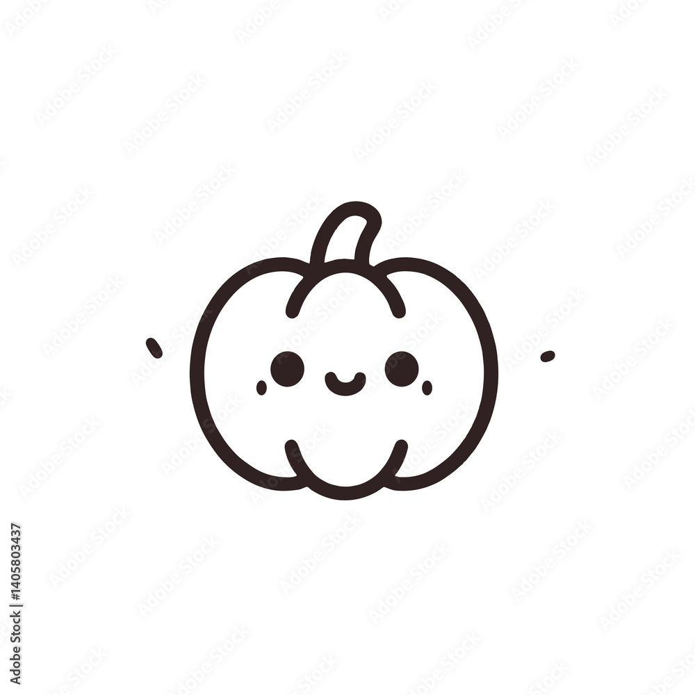 Obraz premium Hand-drawn Pumpkin Sketch on White Background