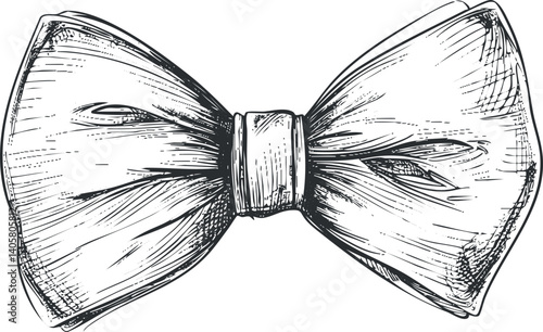 A detailed sketch of a classic bowtie suitable for formal occasions and fashion illustrations.