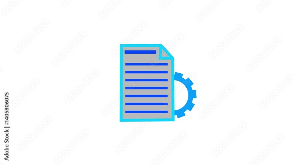 Animated document setting icon.Document settings with gears icon animation 4k video. Software update, Animated document setting icon.Document settings with gears icon animation 4k video. Software update,