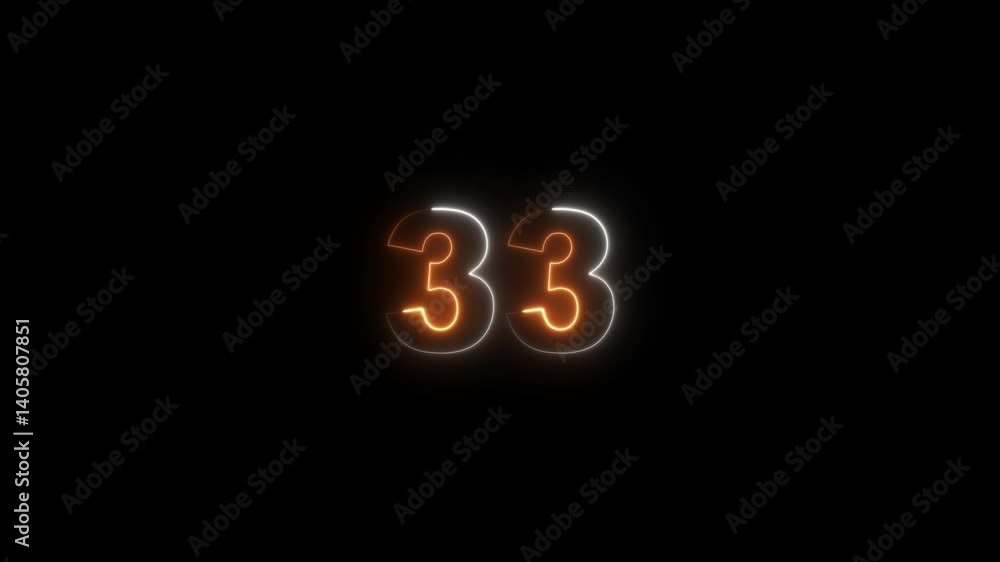 Abstract glowing neon number Abstract glowing neon number