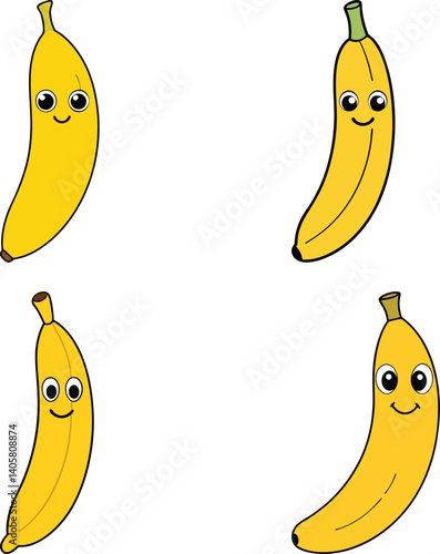 Cute plantain banana cartoon vector