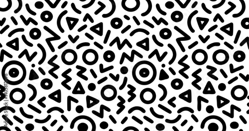 Geometric Pattern: A captivating geometric pattern comprised of various shapes forms an intriguing design. evoking a sense of artistic allure and intricate composition.