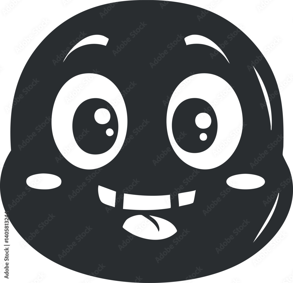 Fototapeta premium A cheerful cartoon character with a big smile and expressive eyes, radiating joy and playfulness.
