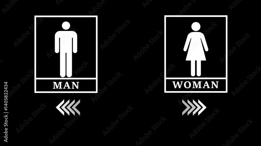 Futuristic Washroom Indicator Lights – Man and Woman Icons, Modern Neon Toilet Signage with Directional Arrows, Neon Washroom Signs for Men and Women. Futuristic Washroom Indicator Lights – Man and Woman Icons, Modern Neon Toilet Signage with Directional Arrows, Neon Washroom Signs for Men and Women.