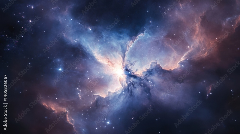 Breathtaking view of a cosmic nebula filled with vibrant colors and shining stars in the vast universe creating a stunning celestial scene. Breathtaking view of a cosmic nebula filled with vibrant colors and shining stars in the vast universe creating a stunning celestial scene.