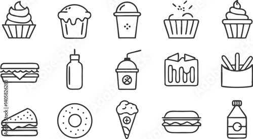 Fast Food Icons Cupcakes, Burgers, Fries, Drinks, and More
