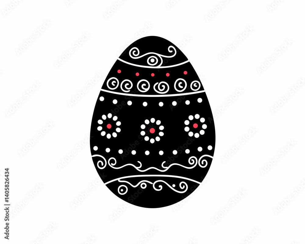 creative Silhouette egg-decorated Icon Vector Illustration creative Silhouette egg-decorated Icon Vector Illustration