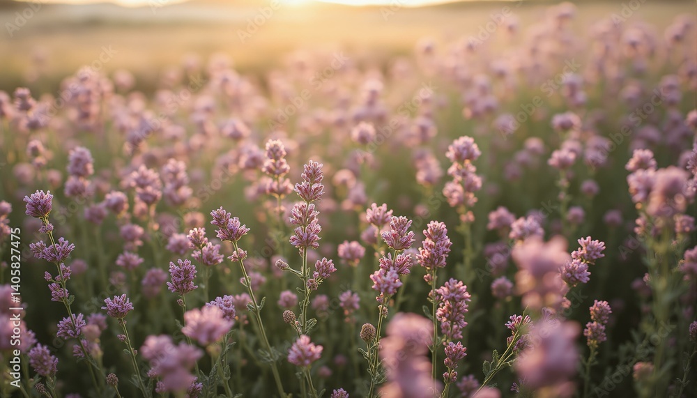 Obraz premium Coastal meadow blooms – lavender, scabiosa, sea fennel - sway gently in Cretan sunlight.