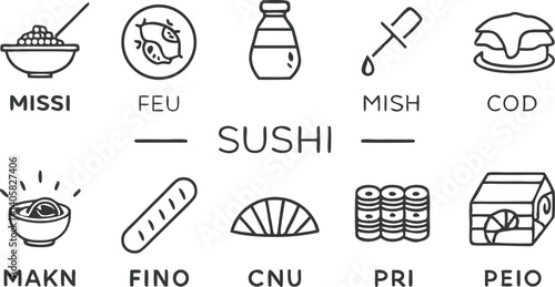 Sushi Icons Missi, Feu, Mish, Cod, Makn, Fino, Cnu, Pri, Peio, Sushi