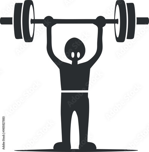 A person lifting a barbell overhead representing strength and fitness in a gym setting.