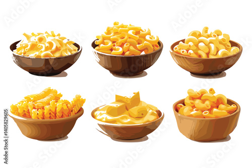 raw pasta isolated on white background