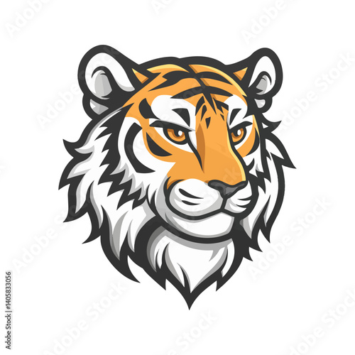 Wallpaper Mural Majestic Tiger Head Illustration Fierce and Powerful Big Cat Vector Art Torontodigital.ca