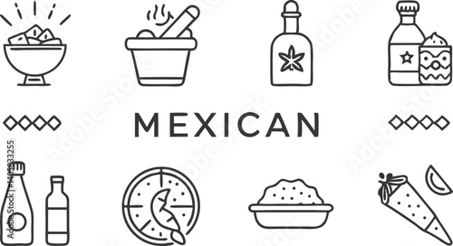Mexican Food Icons Cuisine, Dishes, Drinks, and Spices
