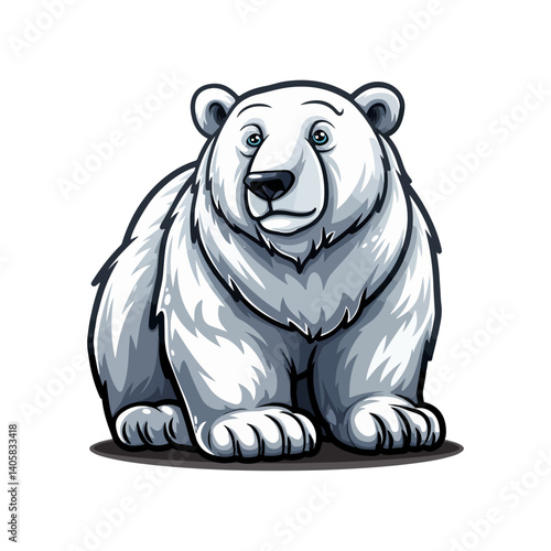 Adorable Cartoon Polar Bear Illustration