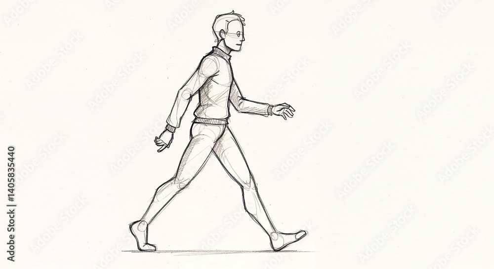 Simple walking figure illustration design Simple walking figure illustration design