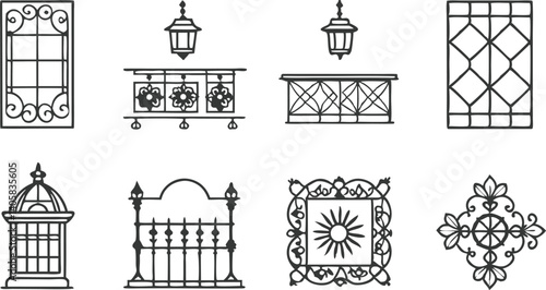 Ornate Wrought Iron Designs Windows, Gates, Balconies, and Lanterns