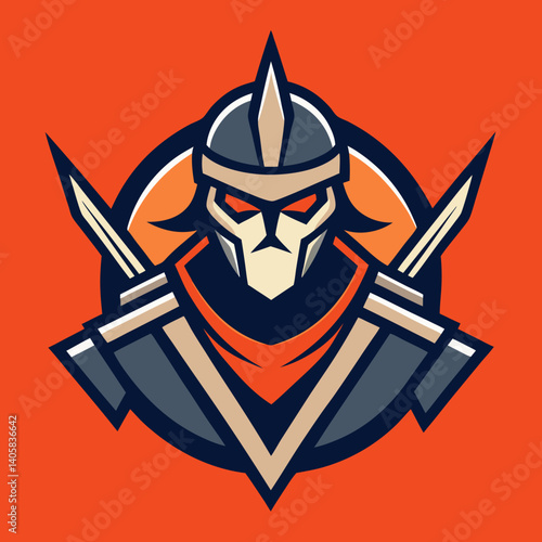 Blade Assasins mascot Logo vector illustration ninja warrior sword branding identity
