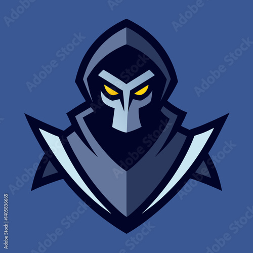 Blade Assasins mascot Logo vector illustration ninja warrior sword branding identity