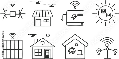 Smart Home IoT System Wireless Devices, Houses, and Energy