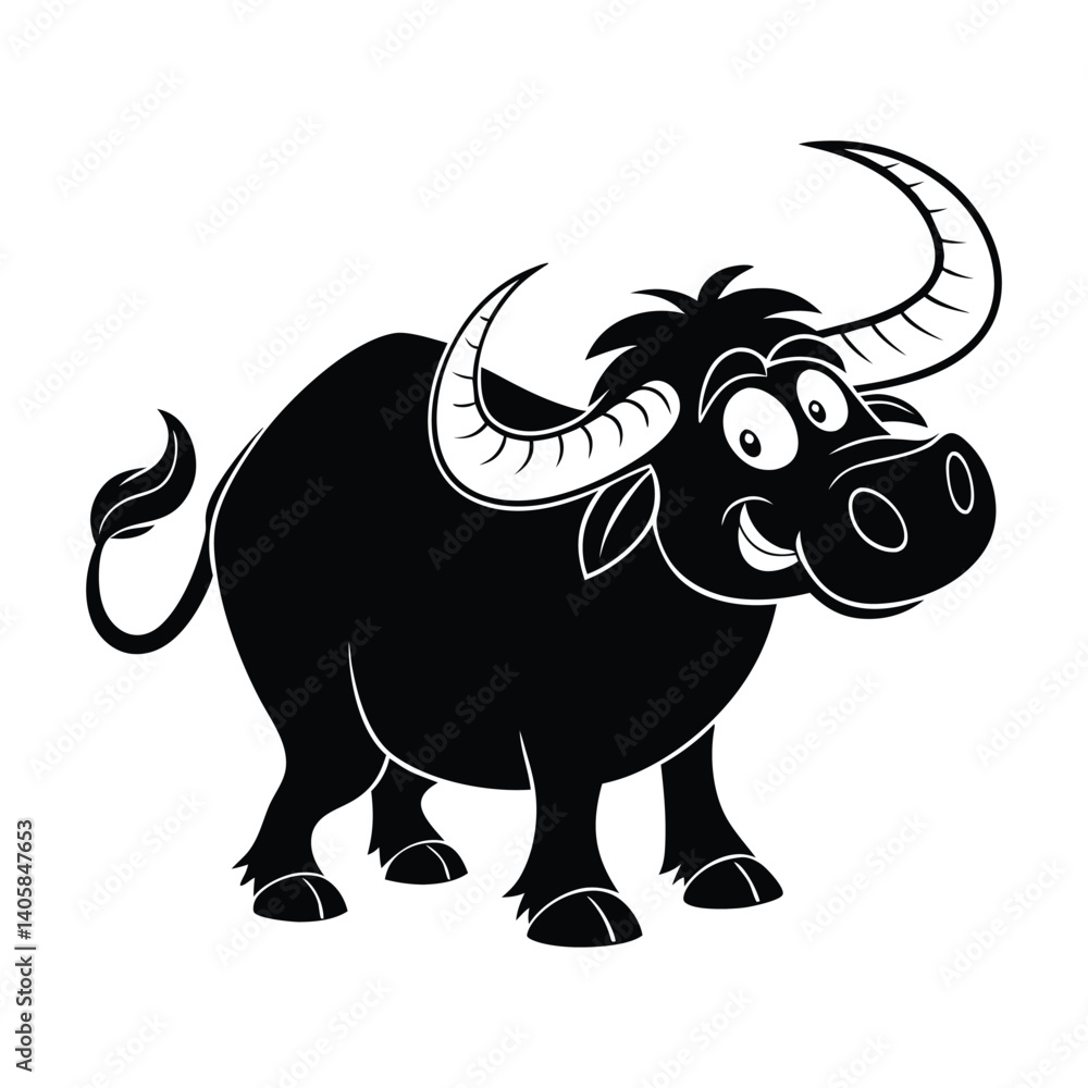 Fototapeta premium Buffalo silhouette Vector illustrator