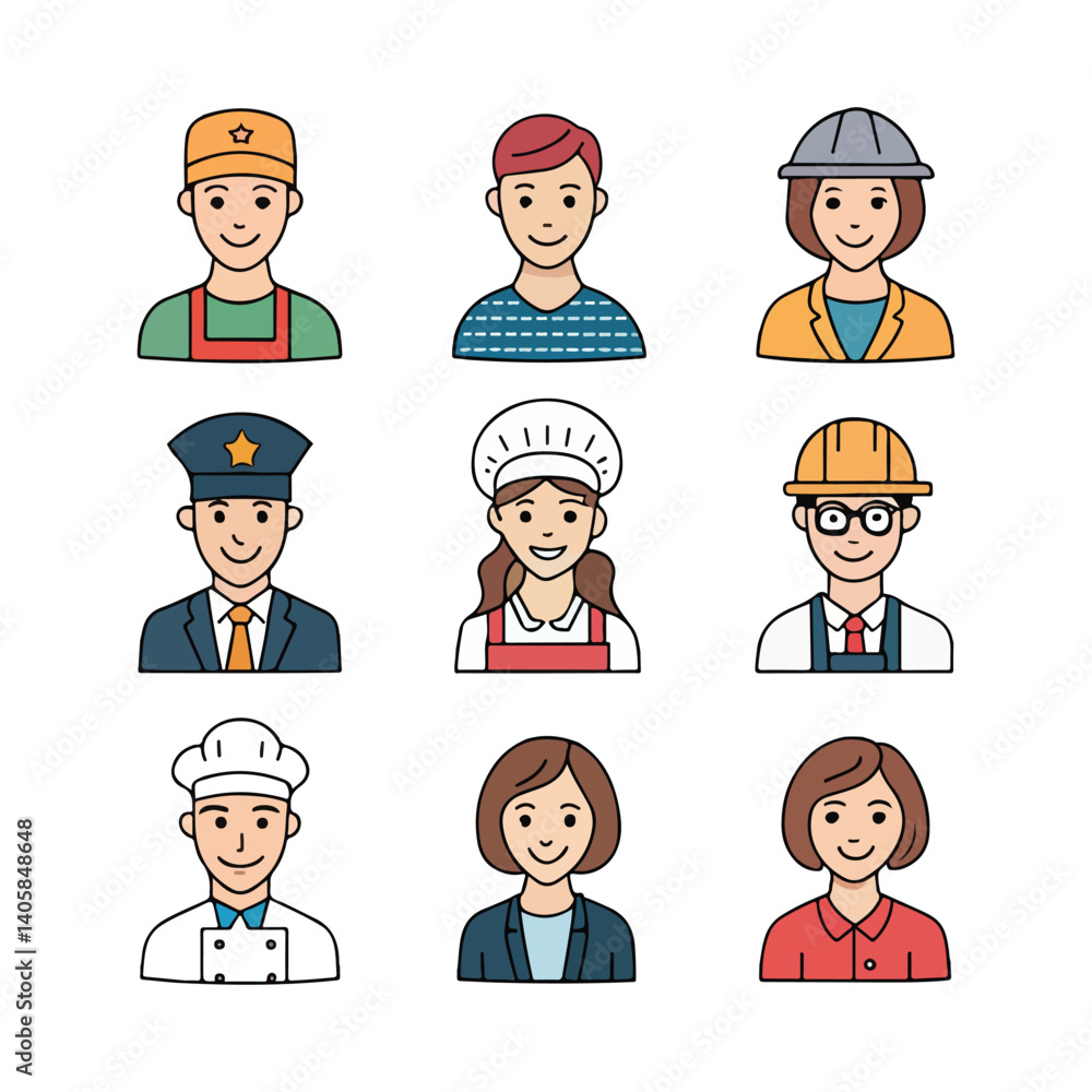 set of funny cartoon people set of funny cartoon people
