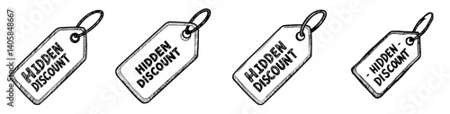 Discount tags displaying hidden discounts in a minimalist style  