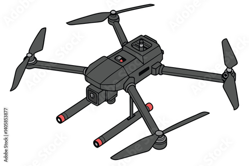 21 Professional drone, quadcopter, high-tech, carbon fiber, multiple rotors, stabilized camera gimbal, LED lights, sleek design, industrial grade, aerial photography, 4K camera, foldable arms, precisi