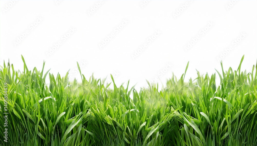 Obraz premium Green Grass Border Isolated White Backgriund
