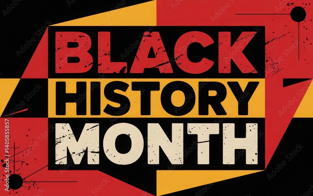 Fototapeta premium Graphic design with text celebrating a significant historical observance month
