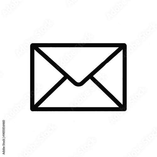 Envelope icon in minimalistic style on white background  