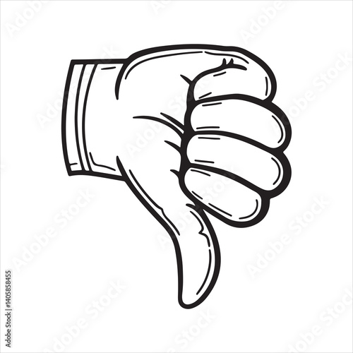 Dislike Button Vector for Social Media and User Reaction Designs