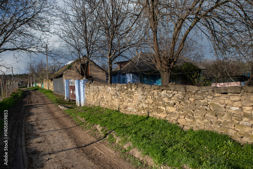 Obraz na płótnie Beautiful rural landscape from the republic of Moldova. Village life in spring. w salonie